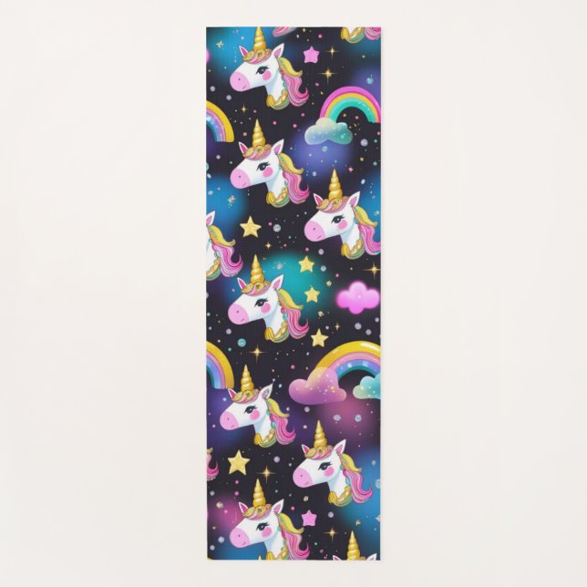 modern simple unicorn pattern workout for her yoga mat (Front)