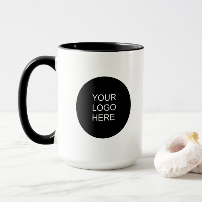 Modern Simple Upload Your Business Logo Combo Mug (With Donut)