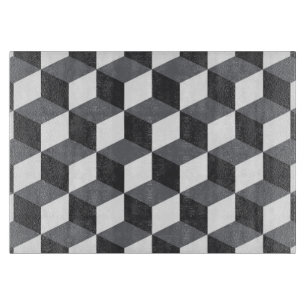 Modern, simple, urban architectural cubes pattern cutting board