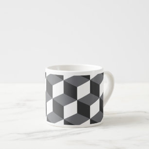 Modern, simple, urban architectural cubes pattern espresso cup