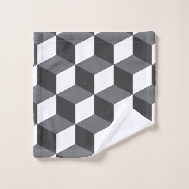 Modern, simple, urban architectural cubes pattern wash cloth (Wash Cloth)