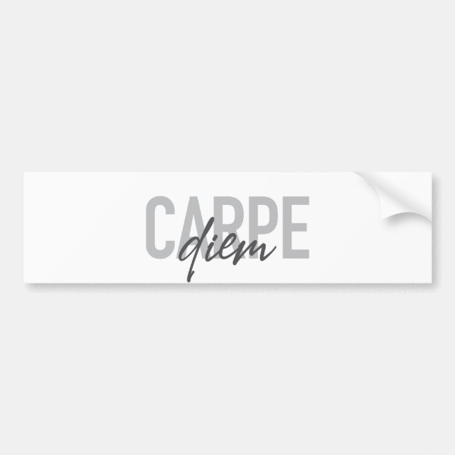 Modern, simple, urban, cool design Carpe Diem Bumper Sticker (Front)