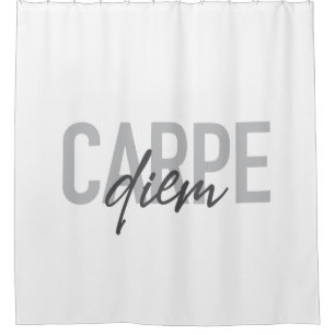 Modern, simple, urban, cool design Carpe Diem Shower Curtain