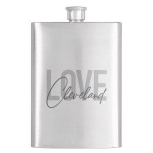 Modern, simple, urban, cool design Love Cleveland Hip Flask