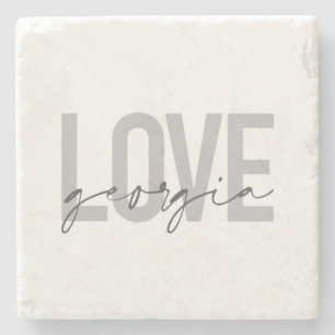 Modern, simple, urban, cool design Love Georgia Stone Coaster