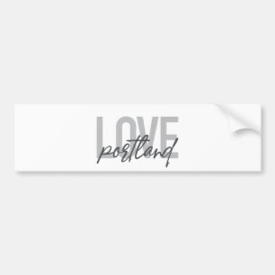 Modern, simple, urban, cool design Love Portland Bumper Sticker