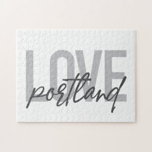 Modern, simple, urban, cool design Love Portland Jigsaw Puzzle