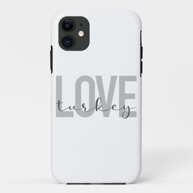Modern, simple, urban, cool design Love Turkey Case-Mate iPhone Case (Back)