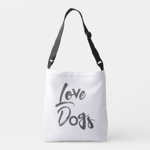 Modern, simple, urban, cool design of Love Dogs Crossbody Bag