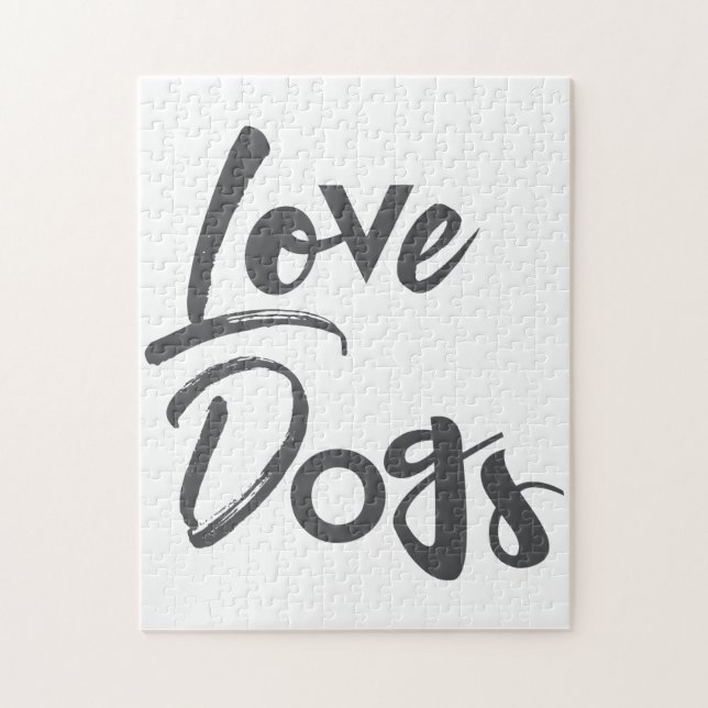 Modern, simple, urban, cool design of Love Dogs Jigsaw Puzzle (Vertical)