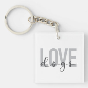 Modern, simple, urban, cool design of Love Dogs Key Ring