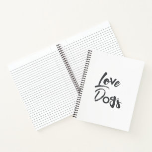 Modern, simple, urban, cool design of Love Dogs Notebook