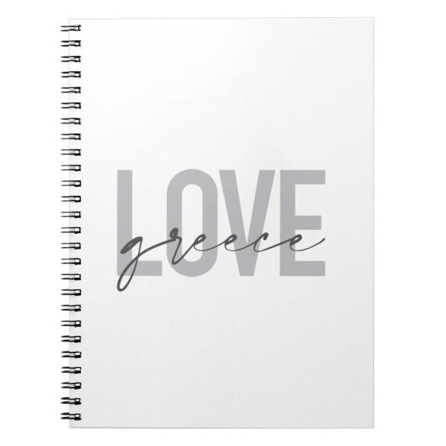 Modern, simple, urban, cool design of Love Greece Notebook (Front)