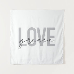 Modern, simple, urban, cool design of Love Greece Tapestry