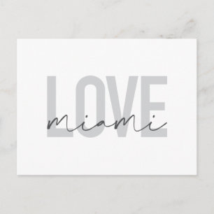 Modern, simple, urban, cool design of Love Miami Postcard