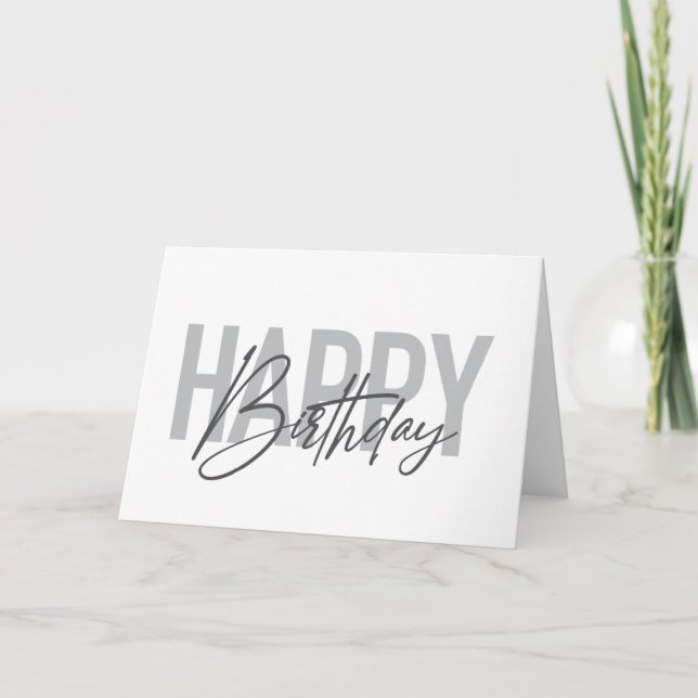Modern, simple, urban, cool Happy Birthday Card (Front)