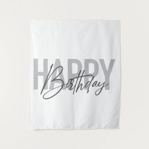 Modern, simple, urban, cool Happy Birthday Tapestry