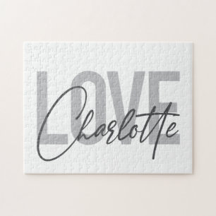 Modern, simple, urban, cool Love Charlotte Jigsaw Puzzle