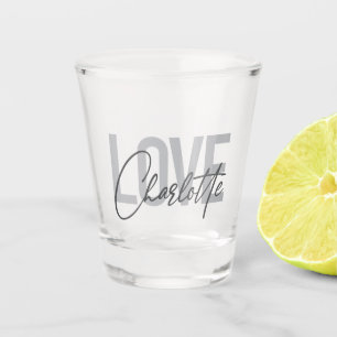 Modern, simple, urban, cool Love Charlotte Shot Glass