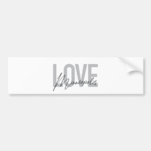 Modern, simple, urban, cool Love Minneapolis Bumper Sticker