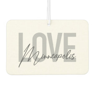 Modern, simple, urban, cool Love Minneapolis Car Air Freshener