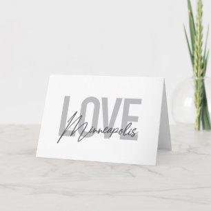 Modern, simple, urban, cool Love Minneapolis Card
