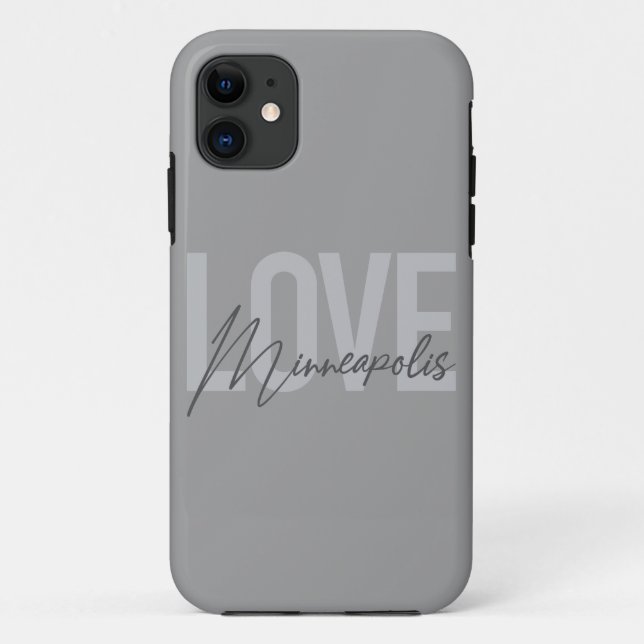 Modern, simple, urban, cool Love Minneapolis Case-Mate iPhone Case (Back)