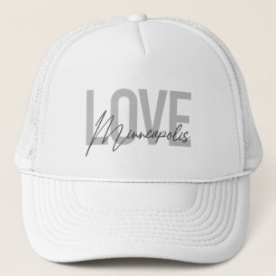 Modern, simple, urban, cool Love Minneapolis Trucker Hat