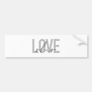 Modern, simple, urban cool trendy design Love Ohio Bumper Sticker
