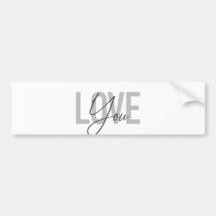 Modern, simple, urban, cool typography Love You Bumper Sticker