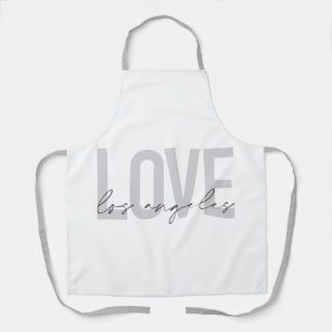 Modern, simple, urban design of Love Los Angeles Apron