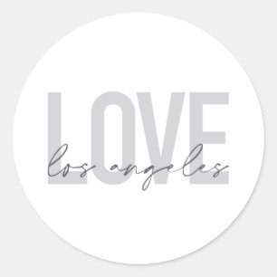 Modern, simple, urban design of Love Los Angeles Classic Round Sticker