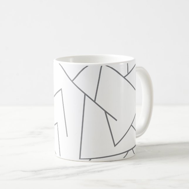 Modern, simple urban, dynamic graphic line pattern coffee mug (Front Right)