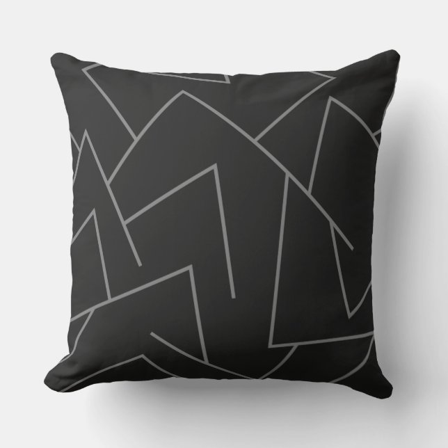 Modern, simple urban, dynamic graphic line pattern cushion (Front)