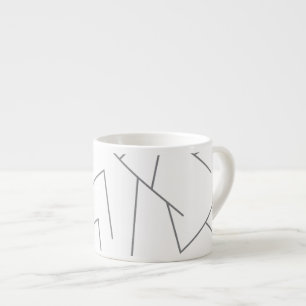 Modern, simple urban, dynamic graphic line pattern espresso cup