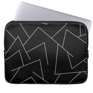 Modern, simple urban, dynamic graphic line pattern laptop sleeve