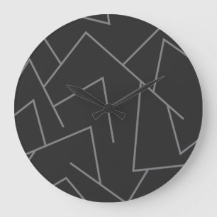 Modern, simple urban, dynamic graphic line pattern large clock