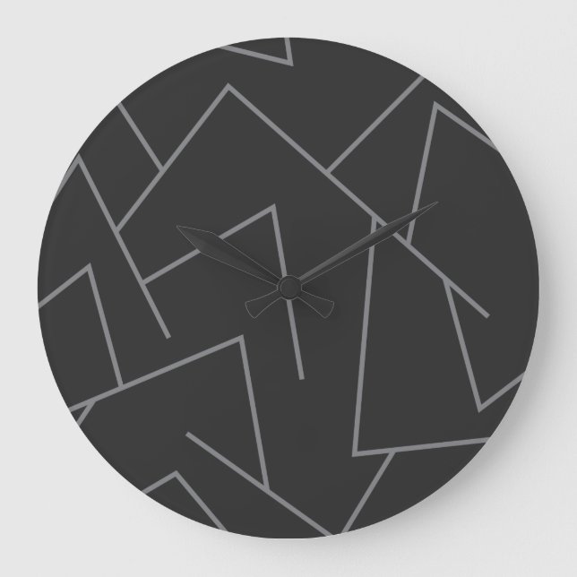 Modern, simple urban, dynamic graphic line pattern large clock (Front)