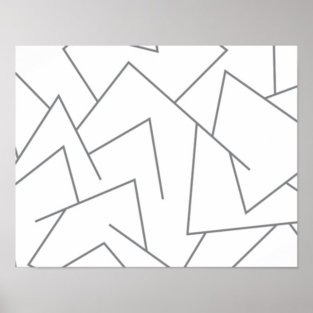 Modern, simple urban, dynamic graphic line pattern poster (Front)