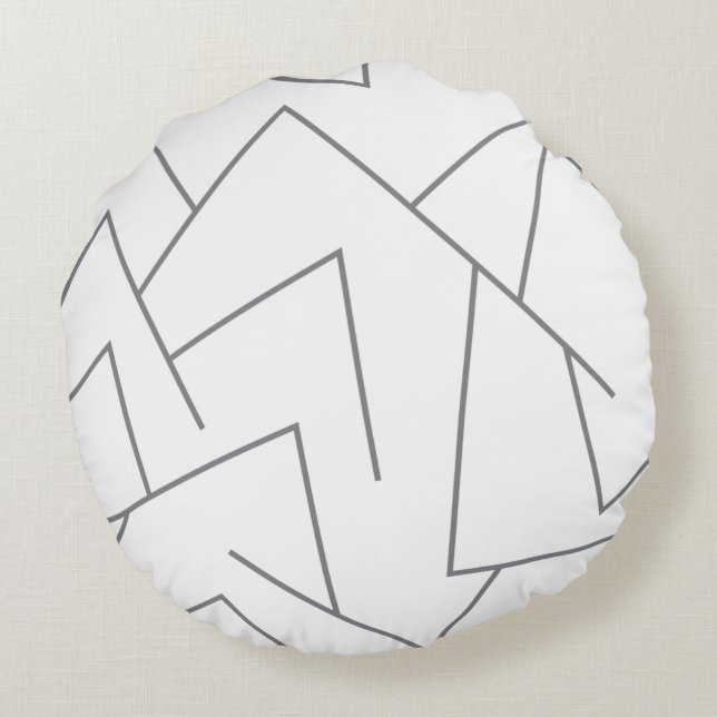 Modern, simple urban, dynamic graphic line pattern round cushion (Back)