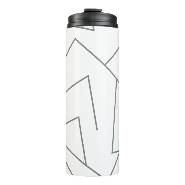 Modern, simple urban, dynamic graphic line pattern thermal tumbler (Front)