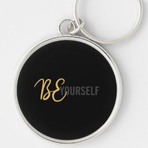 Modern, simple, urban graphic of Be Yourself Key Ring