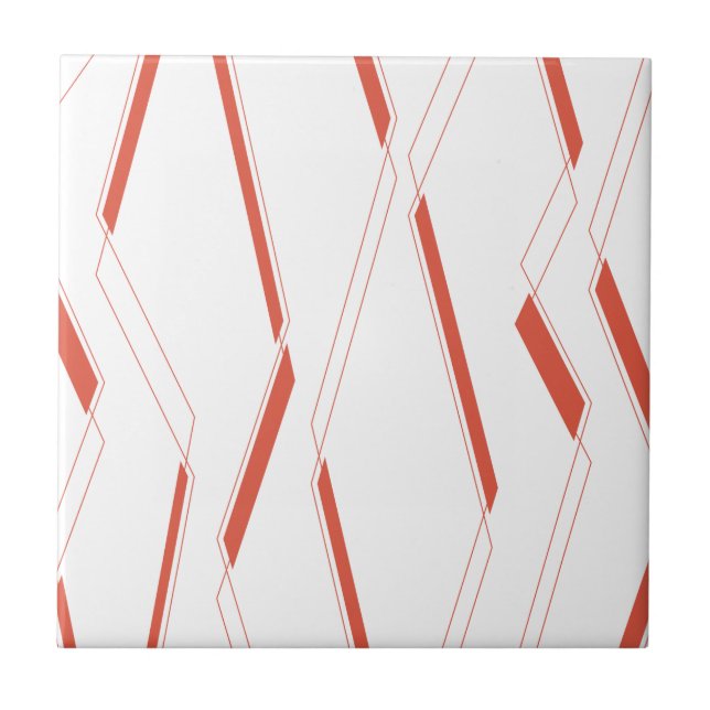 Modern, simple urban plant abstraction graphic art ceramic tile (Front)