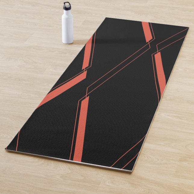 Modern, simple urban plant abstraction graphic art yoga mat (In Situ)