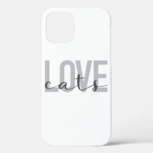 Modern, simple, urban, trendy design Love Cats iPhone 12 Case