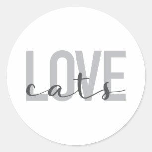 Modern, simple, urban, trendy design Love Cats Classic Round Sticker