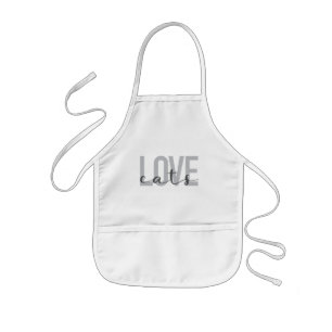 Modern, simple, urban, trendy design Love Cats Kids Apron