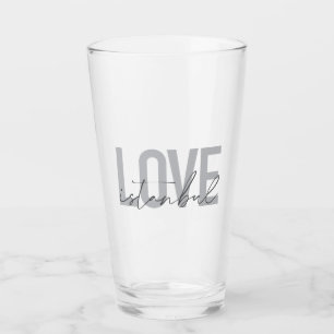 Modern, simple, urban, trendy design Love Istanbul Glass