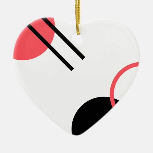 Modern, simple, urban, trendy geometric design ceramic ornament (Front)