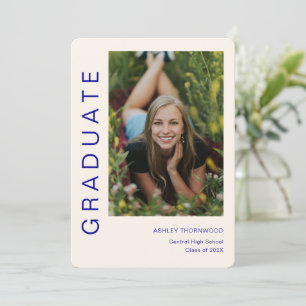 Modern Simple Vertical Photo Graduation Invitation